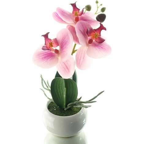 GASPER Orchidee Lila im runden Topf 23 cm - Kunstblumen (1/2)
