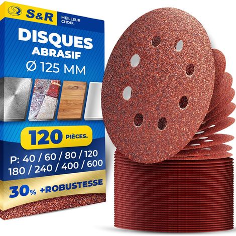 120 Disque Abrasif 125mm Grain 180 Disque de Poncage 125mm (1/5)
