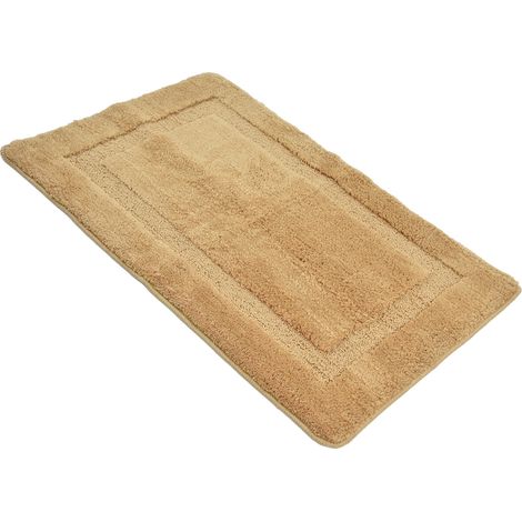 Tapis de salle de bain rectangulaire 50x80cm, absorbant rapidement l'eau, en polyester antidérapant, pour chambre et salle de bain (1/5)