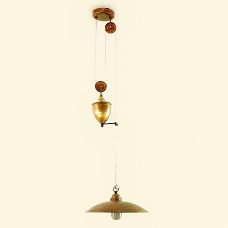 Saliscendi rustico lampadari bartalini elisali 30 sospensione rustica interno ottone e27 (1/3)