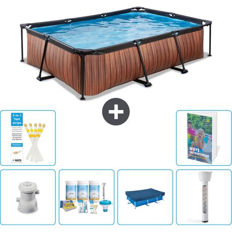 Exit-toys Piscina Exit Rectangular - Efecto madera - 300x200x65 cm - 7-piezas  S237 (1/5)