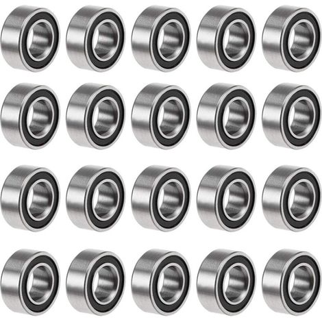 20 pezzi MR105 - Cuscinetti a sfere in acciaio con doppia schermatura 5X10X4mm Cuscinetti in miniatura, neri (1/4)