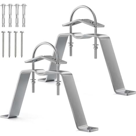 SS304 Support mural HQ 10 cm – Attache de pôles ou jusqu'à 50 mm pour satellite Bowl/antenne radio DVB-T2/antenne LTE/parasol/pare-soleil - 10CM