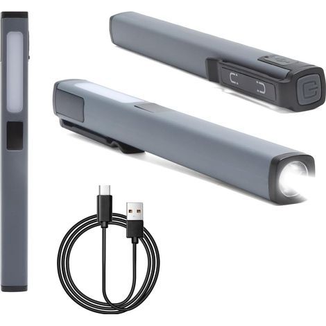 Torcia LED ricaricabile USB C - Torcia a 6 modalità con magnete e COB Torcia laterale Torcia impermeabile Meccanica Luce da lavoro a LED Torcia ricaricabile potente per campeggio, auto, garage, (1/5)