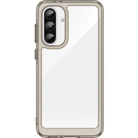 Custodia a tema spaziale per Samsung Galaxy A36 con cornice flessibile - Semitrasparente, nera (1/5)