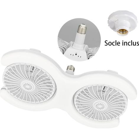 Ventilateur plafond double tête LED – Télécommande, 3 vitesses, dimmable – Avec socle (1/5)