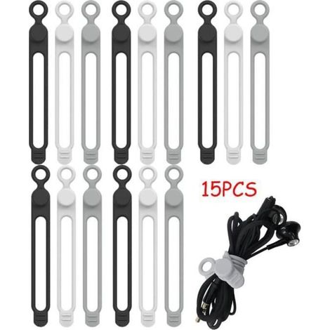 Attaches de câble - Non spécifié - Serre-Câbles en Silicone - 15 pièces - Couleurs variées - Réutilisables
