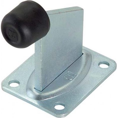 ARRESTO FINE CORSA CANCELLO A FISSARE 382 COMBI - ZINCATO MM 105X111 GOMMA D.MM 35 P.MM 100X80 - 2 pezzi (1/3)