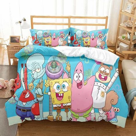 KLVGTIFS PU - Housse de Couette 200x200 Animé, 2 Personnes, Parure de Lit Motif,2 Taies d'oreiller 50x75, Zippée, Microfibre Doux(K3) (1/5)