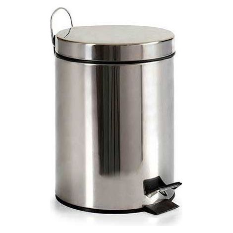 Poubelle Ronde à Pédale en Inox Brillant - 5L (1/2)