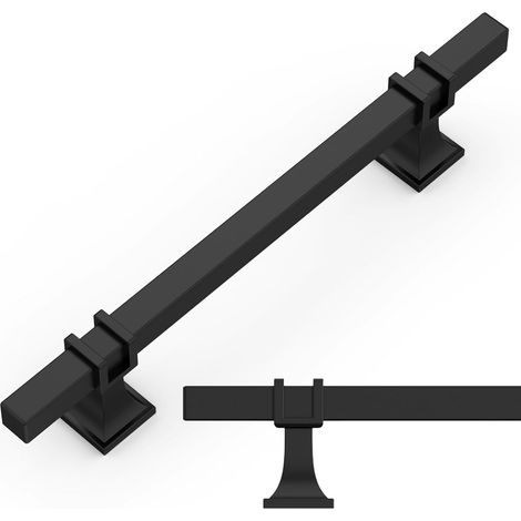 10 Pièces Poignee de Meuble Cuisine Noir 128mm Alliage de Or Poignées Meubles avec Vis, pour Bureaux, Tiroirs, Armoires, Placard (1/5)