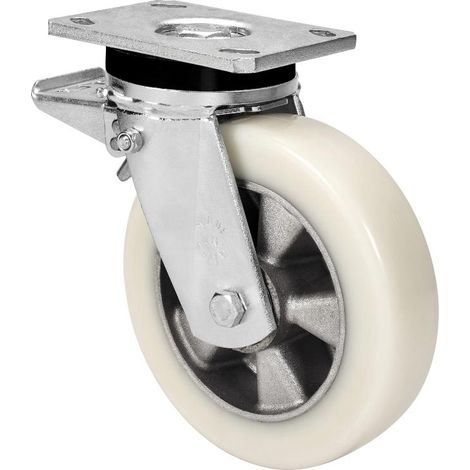 rueda giratora placa freno 10slrfd160-ausb alum.-poliur.blanco"veloc"bolas (1/3)