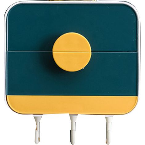 Étagère à double couche avec égouttoir, boîte de rangement pour salle de bain, accessoires de salle de bain bleus-AquaForge (1/5)