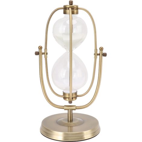 Sablier décoratif vintage fait main en métal et verre, sablier rotatif 60 minutes pour salon chambre bureau (1/5)