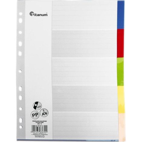 A4-Register, 5 Farben