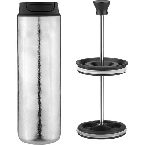 Cafetière à presse française isolée portative, cafetière de Camping avec Construction en titane à Double paroi et thé (1/5)