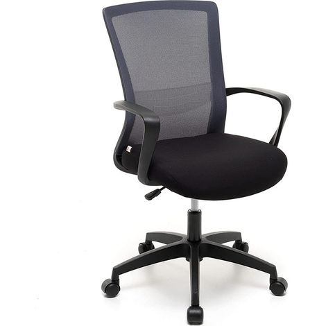 Sedia da Scrivania Seduta Ufficio Grigio con Braccioli Ergonomica con Ruote (1/3)