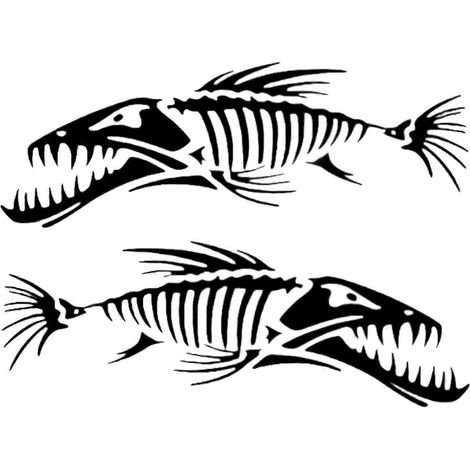 Lot de 2 autocollants de voiture en forme de poisson, autocollants latéraux pour véhicule, accessoires faciles à utiliser (1/5)