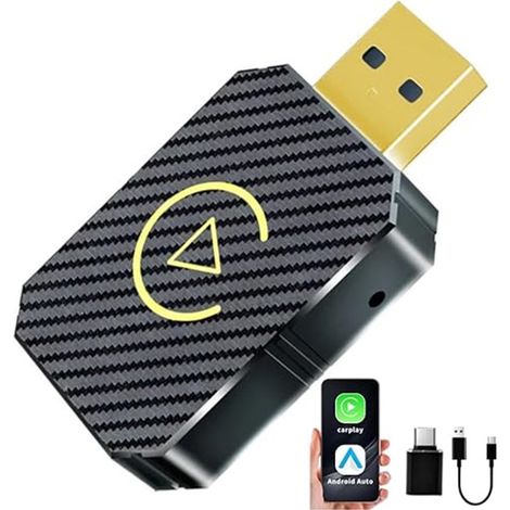 TRADE SHOP - Adattatore Wireless Carplay Android Auto Per Sistemi Multimediali Usb C/a Plug & Play -
