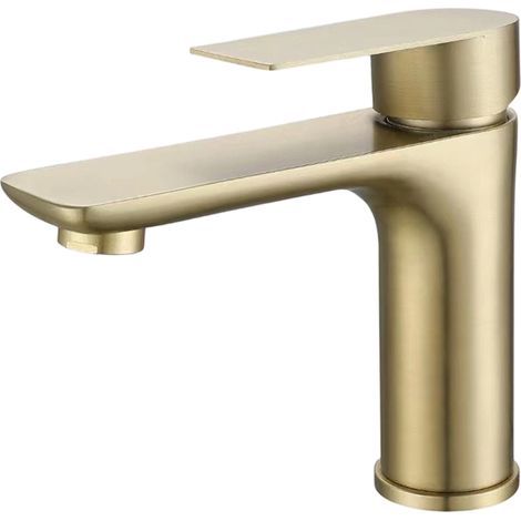 Mitigeur Lavabo - Laiton Brossé - Robinet Mélangeur Chaud Froid - Pour Lavabo Salle De Bain Cuisine - 1 Pièce