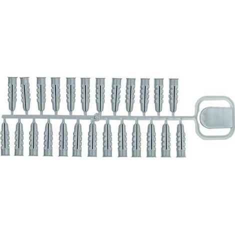125 Chevilles PLX 8 x 33 cm, Grise - Fixation Solide en Nylon pour Brique, Béton et Plâtre
