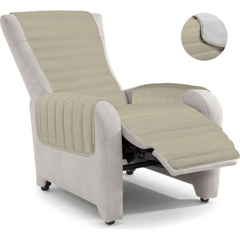 Copripoltrona Trapuntato Doubleface Tortora/Grigio Chiaro