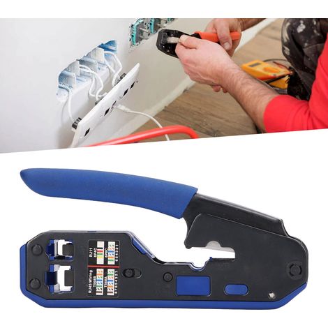 Kit d'outils de sertissage pour câbles réseau RJ45, connecteurs droits Cat5 et Cat6 (1/5)