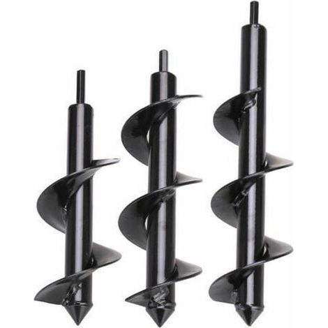 1 pièce Foret de jardin, diamètre 80 mm, profondeur 300 mm, conception hélicoïdale, pour plantation de fleurs, arbres et arbustes (1/5)