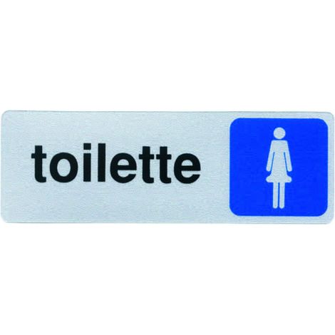 Targhetta adesiva toilette donna - 15x5 cm - segnaletica bagno - 10 pz
