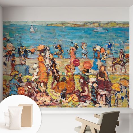 Tapete Vliestapete mit Kleber - Wanddekoration Wohnzimmer - Tapete Schlafzimmer Strandszene 152x104 cm (1/5)