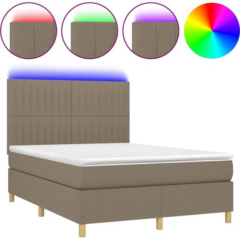 Maison Exclusive - Boxspringbett mit Matratze & LED Taupe 140x200 (1/5)