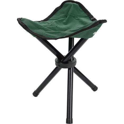 Chaise trépied pliante portable pour camping en plein air randonnée pêche pique-nique barbecue voyage (vert S) (1/5)