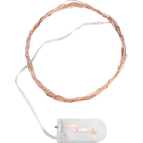 Guirlande lumineuse féérique de 6 m en fil de cuivre, alimentée par piles, pour Noël, mariage, à faire soi-même (colorée) (1/5)