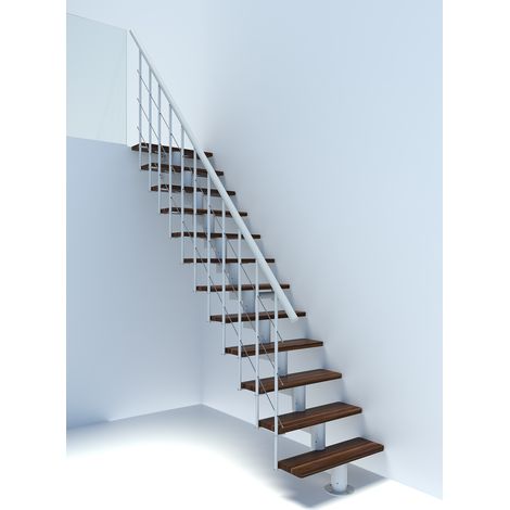 Minka Mittelholmtreppe Comfort Top 37 - 312cm Geschosshöhe Walnuss Weiß (1/5)