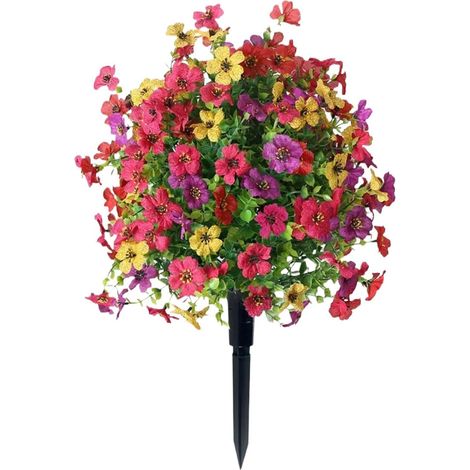 Fleurs Factices D'Extérieur Résistantes À La Décoloration Sans Décoloration Fleurs Artificielles D'Extérieur Jardin Terrasse Porche Sol Paysager Intérieur Maison Porte Printem (1/5)