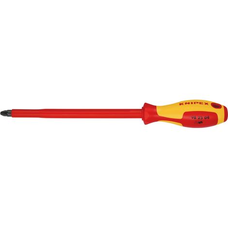 Draper 76808 KNIPEX 98 25 04 VDE Insulated Pozidriv Screwdriver, PZ4 x 200mm