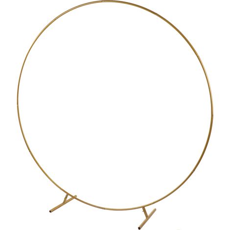 Cadre de fond rond en fer, arche de mariage pour décoration de Saint-Valentin, mariage, anniversaire, Noël, 2 m, or (1/5)