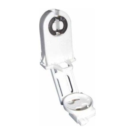 Portalamparas para fluorescentes T8 con Portacebador. Casquillo G13, color Blanco.