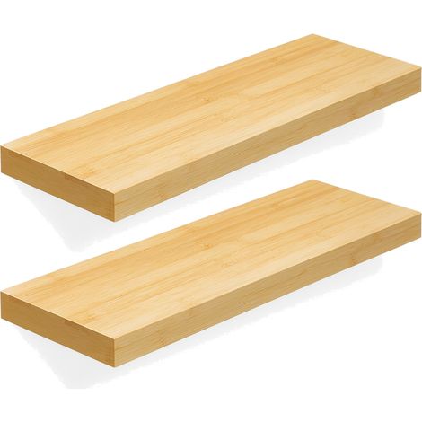 Bambusregal-Set, 2-teilig, für die Wohnzimmerwand, BEGRYF 80x20x3,8