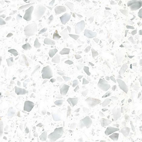 Véritable Carreau Terrazzo fond blanc inclusions gris CARRARA0/25 60x60 cm boîte de 0.72m2 Satiné - Gioia Materia