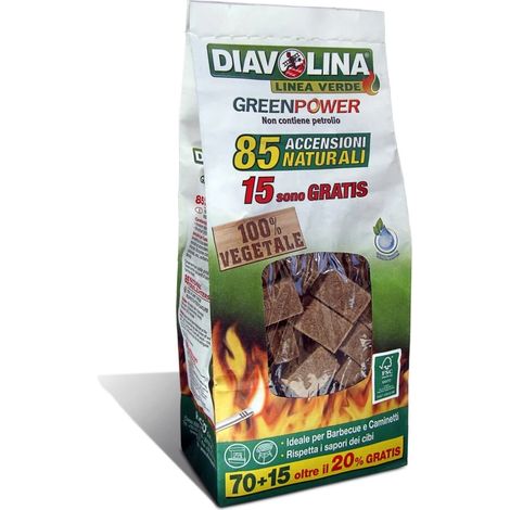 diavolina green power bag - 85 accensioni naturali.