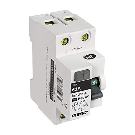 DEBFLEX - INTERRUPTEUR DIFFERENTIEL 2P 30MA 63A 707872