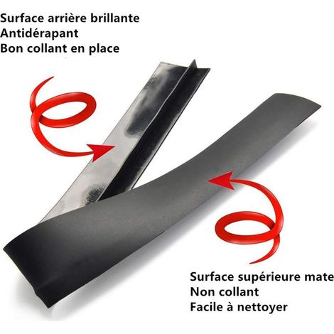 Silikon-Dichtungsleiste, 25 Zoll (ca. 63,5 cm), für Küchenarbeitsplatten, verhindert das Auslaufen von Flüssigkeiten zwischen Arbeitsplatte und Kochfeld, 2er-Pack, Schwarz (1/5)