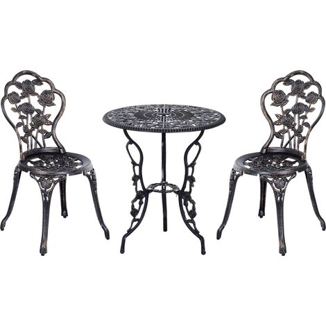 Gartenmöbel Für 2 Personen Gartenset Sitzgruppe Balkonset Balkonmöbel Set Garnitur Tisch Stuhl Bronze
