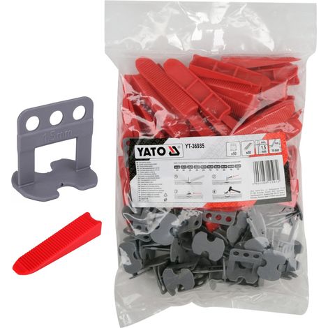 Fliesen Nivelliersystem 1,5 mm Set 50 Clips + 50 Keile
