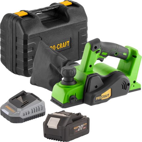 Procraft PE20BLbb Pialla a batteria 20 V 82 mm Brushless + 1x batteria 4,0 Ah + caricabatteria + valigetta