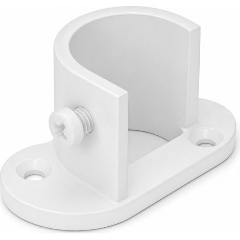 Support Tringle 4 Inox Blanc U pour Penderie Diamètre 20 mm (1/5)