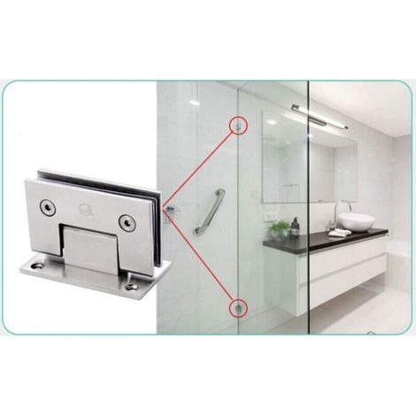 Clip de salle de bains en acier inoxydable moulé avec précision à 90 degrés, charnière de salle de douche d'hôtel noir mat, clip de porte en verre noir (1/3)