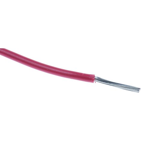 Fils de connexion RS PRO UL11028, 11 0,2 mm² 24 AWG, 600 V, MPPE Rouge, 100m ( Prix pour Bobine de 100 Mètres )