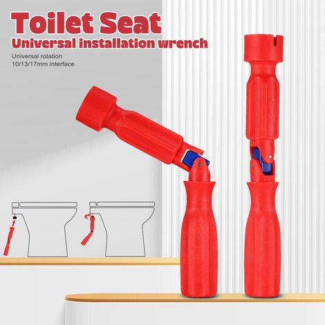 2pcsCle pour Charniere Abattant WC, Clés de Montage Universelles pour Siège de WC,10/13/17 mm Outil de Montage de Siège de Toilette,Clé D'installation Universelle en Plastique (1/5)